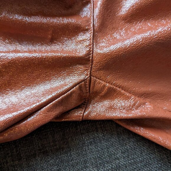 Wilfred Aritzia Tempest Brown Slim Fit Vinyl Pants - Picture 11 of 11